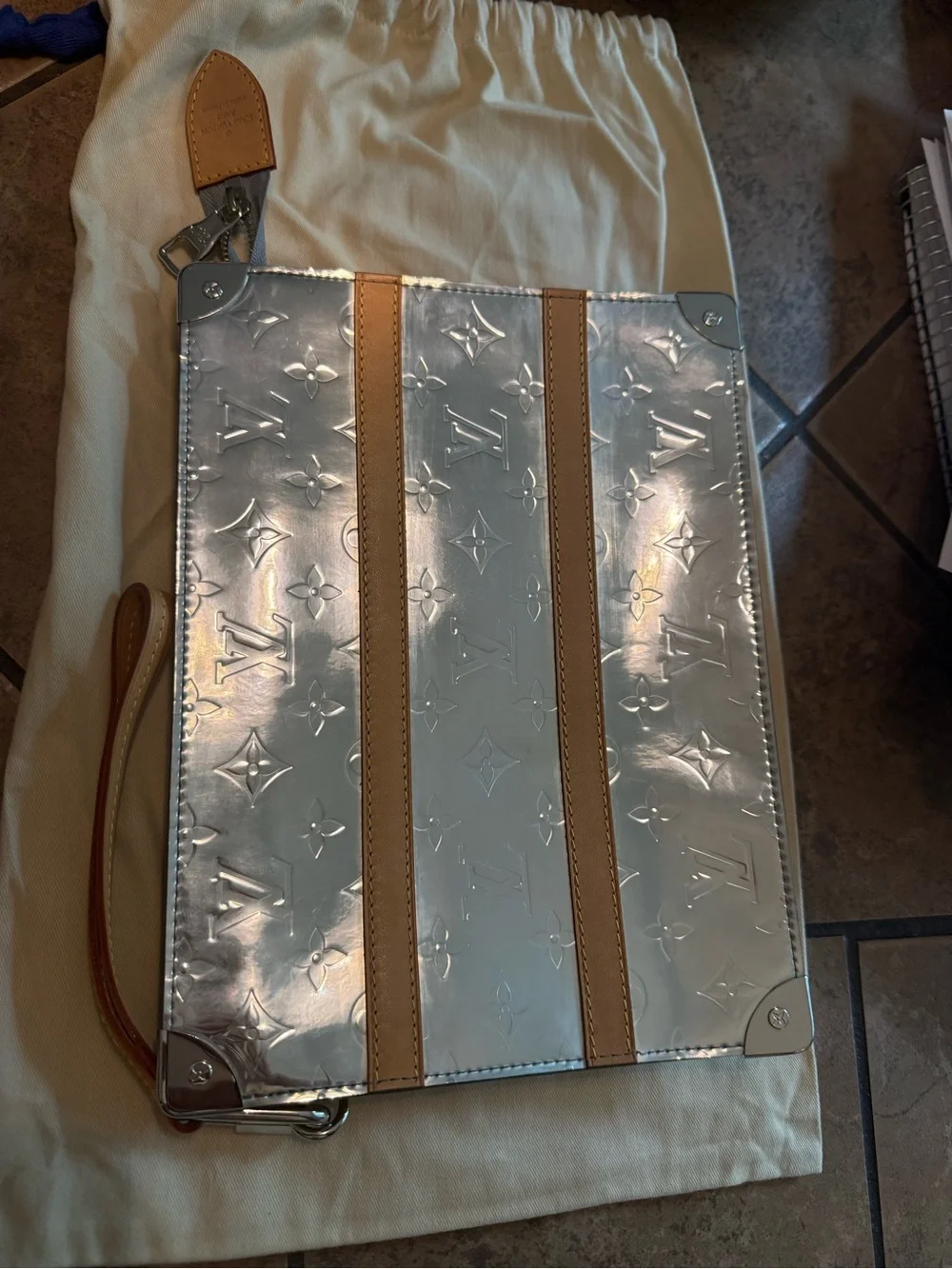 Louis Vuitton mirrored clutch